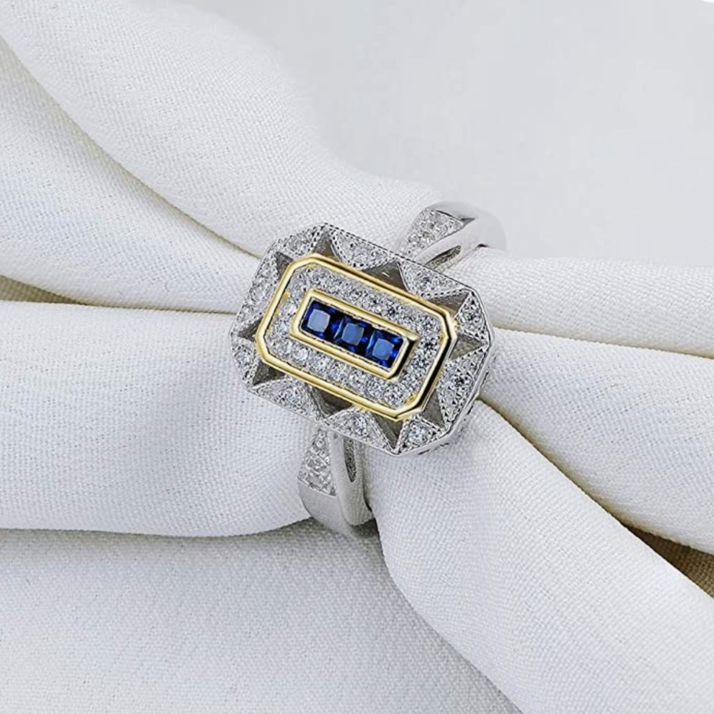 Art deco 925 sterling silver ring size 7